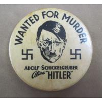 US: Anti-Hitler celluloid pin