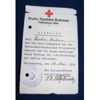 Germany: 1934 Bavarian Red Cross pass.