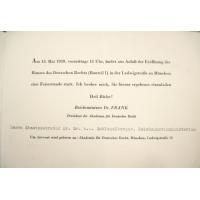Germany: 1939 Munich Hall Invitation
