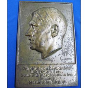 Germany: Large iron Hitler plaque
