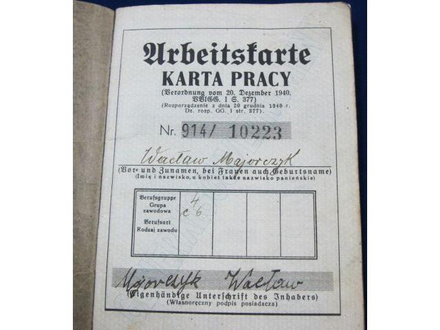 Poland: General Govt. Arbietsbuch