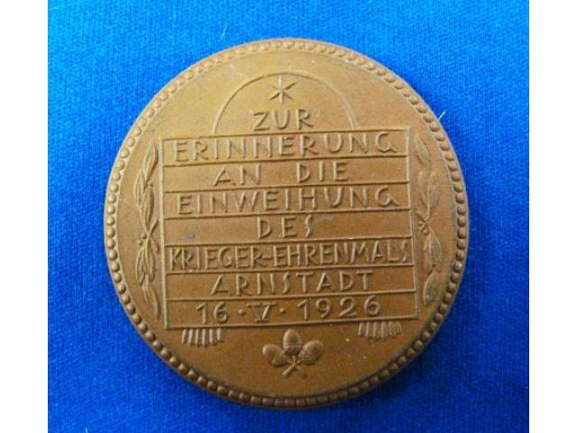Germany: Arnstadt War Memorial  porcelain medal